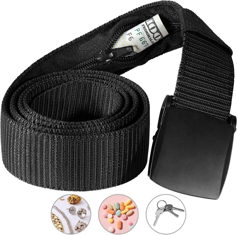 SP HOME GOODS Travel Money Belt with Hidden Money Pocket, Nylon Military Tactical Mens with Zinc Alloy Buckle- Black - Image 1